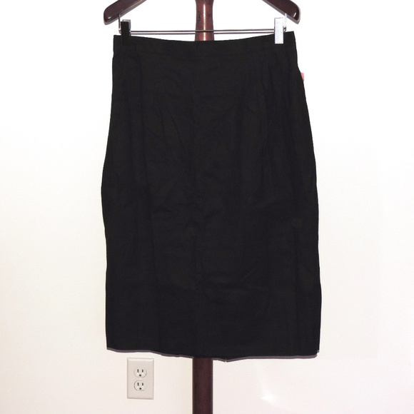 Black Gray Suedemark midi skirt - Picture 1 of 5